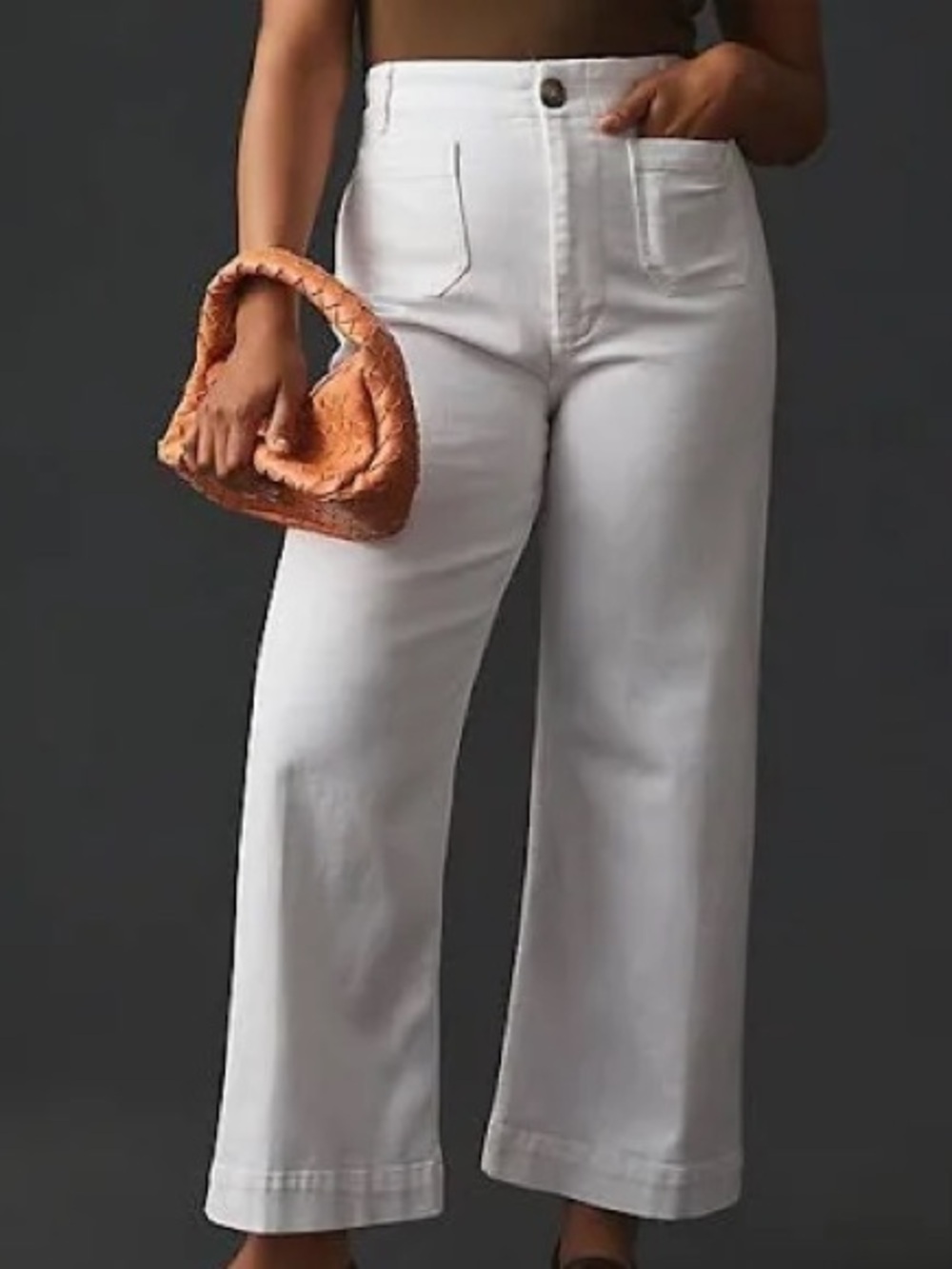 Maeve By Anthropologie The Collette Wide Leg Crop White Size 29